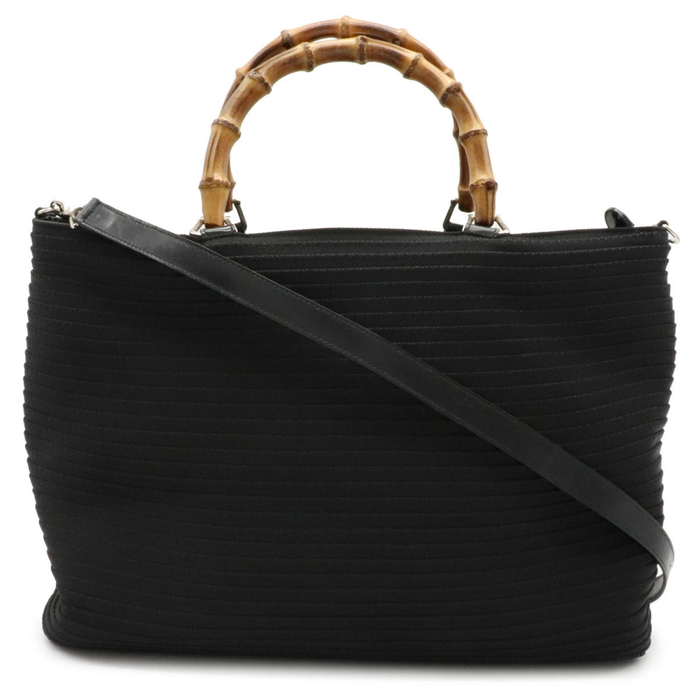 Gucci Bamboo 2way Shoulder Bag Leather Black
